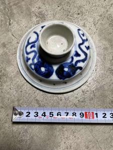 0000063青花罐盖，不是洋蓝的