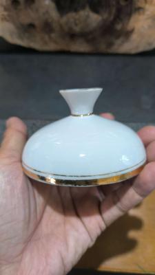 0000021民国白釉糖罐盖子  老盖罐配盖