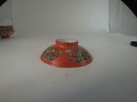 15174001解放初期花卉纹粉彩矾红茶碗盖