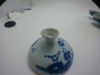 11111009清晚期人物故事纹青花糖缸盖